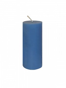 Свеча пеньковая цветная голубая 60*145 мм